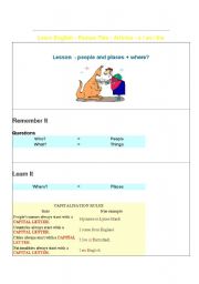 English Worksheet:  people and places worksheet for elemantary