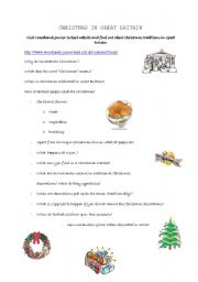 English Worksheet: Christmas in GB a webquest