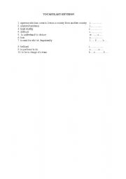 English Worksheet: vocabulary for intermediate students