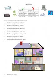 English Worksheet: In My House