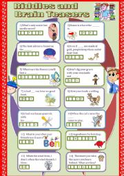 English Worksheet: Riddles and Brain teasers