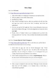 English Worksheet: News hunt