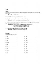 English worksheet: Adding ing to Verbs