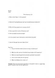 English Worksheet: This American Life Worksheet