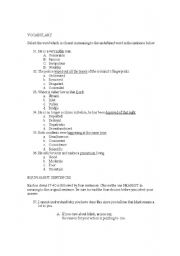English worksheet: Vocabulry worksheet