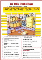 THINGS IN THE KITCHEN PICTIONARY - ESL worksheet by Katiana