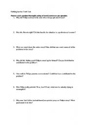 English worksheet: Nothing But the Truth Test