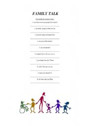 English Worksheet: Family talk