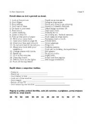 English worksheet: IN THE CLASSROOM