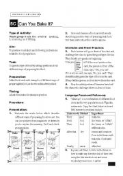 English Worksheet: Can you Bake it?