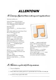 English worksheet: MUSIC - Billy Joel 