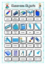 SCHOOL SUPPLIES - CLASSROOM OBJECTS (1) - Pictionary