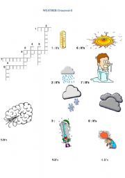 English Worksheet: whats the weather like ?crossword puzzle