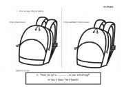 English Worksheet: Speaking activity about school objects