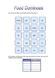 English worksheet: Food dominoes