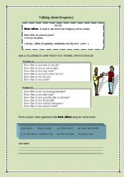 English Worksheet: TALKING ABOUT FREQUENCY