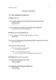 English Worksheet: Articles