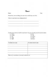 English worksheet: Noun intro