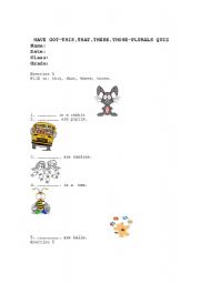 English Worksheet: have got- plurals- this,that,these,those