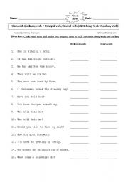 English worksheet: Verb