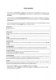 English worksheet: cover letter instructions