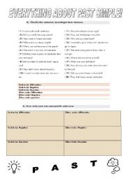 English worksheet: PAST SIMPLE - all structures (match)