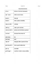 English worksheet: Phrasal Verbs