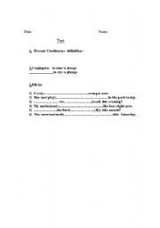 English Worksheet: testing present continuous