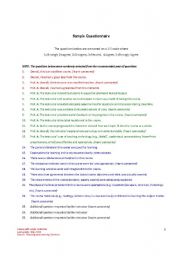 English Worksheet: Questionnaire to evaluate teachers