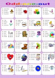 The Odd One Out 1 Intermediate Level Esl Worksheet By Curk