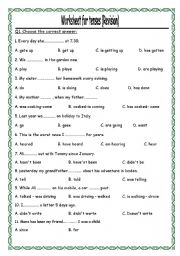 Esl Grammar Worksheets Verb Tenses Worksheets For Kindergarten