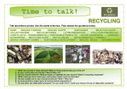 English Worksheet: Time to talk (11): Recycling