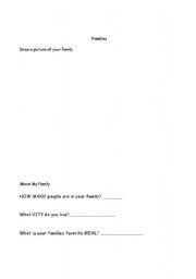 English worksheet: All About My Family