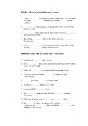 English worksheet: Verb Tenses