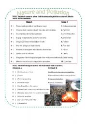 English Worksheet: Nature and Pollution