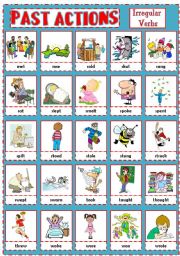 English Worksheet: PAST ACTIONS PICTIONARY - Irregular verbs (3)