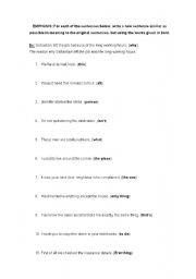 English worksheet: Emphasis exercises