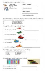 English worksheet: woeksheet