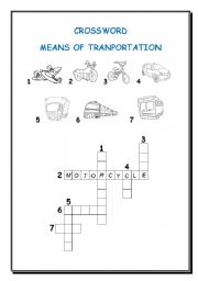 English Worksheet: Means of transportation