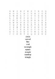 English worksheet: Shapes Wordsearch