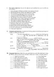 English Worksheet: adjectives worksheets