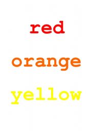 English worksheet: Color Words
