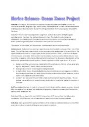 English Worksheet: Marine Science Research Project