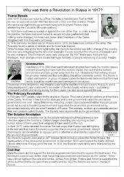 English Worksheet: Russian Revolution