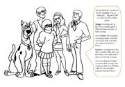 English Worksheet: Scooby Doo- colouring clothes 
