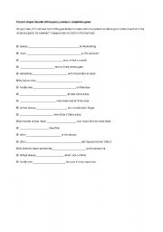 English worksheet: sentence completion - adverbs of frequency