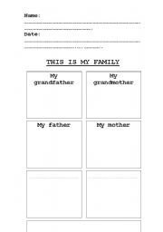 English Worksheet: this is my family