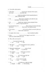English worksheet: past perfect and past perfect continuous