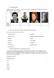 English Worksheet: stages inlife part 1