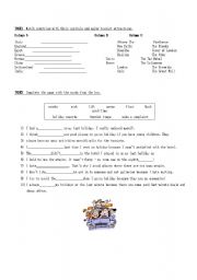 English Worksheet: Vacations Tasks